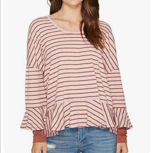 Free‎ People Round About Tee Stripe Top Small